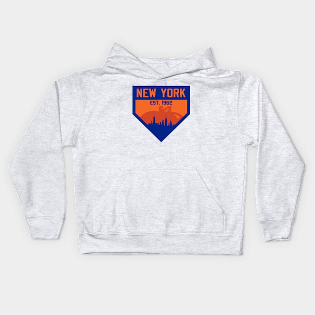 New York M Home Plate Skyline Kids Hoodie by CasualGraphic